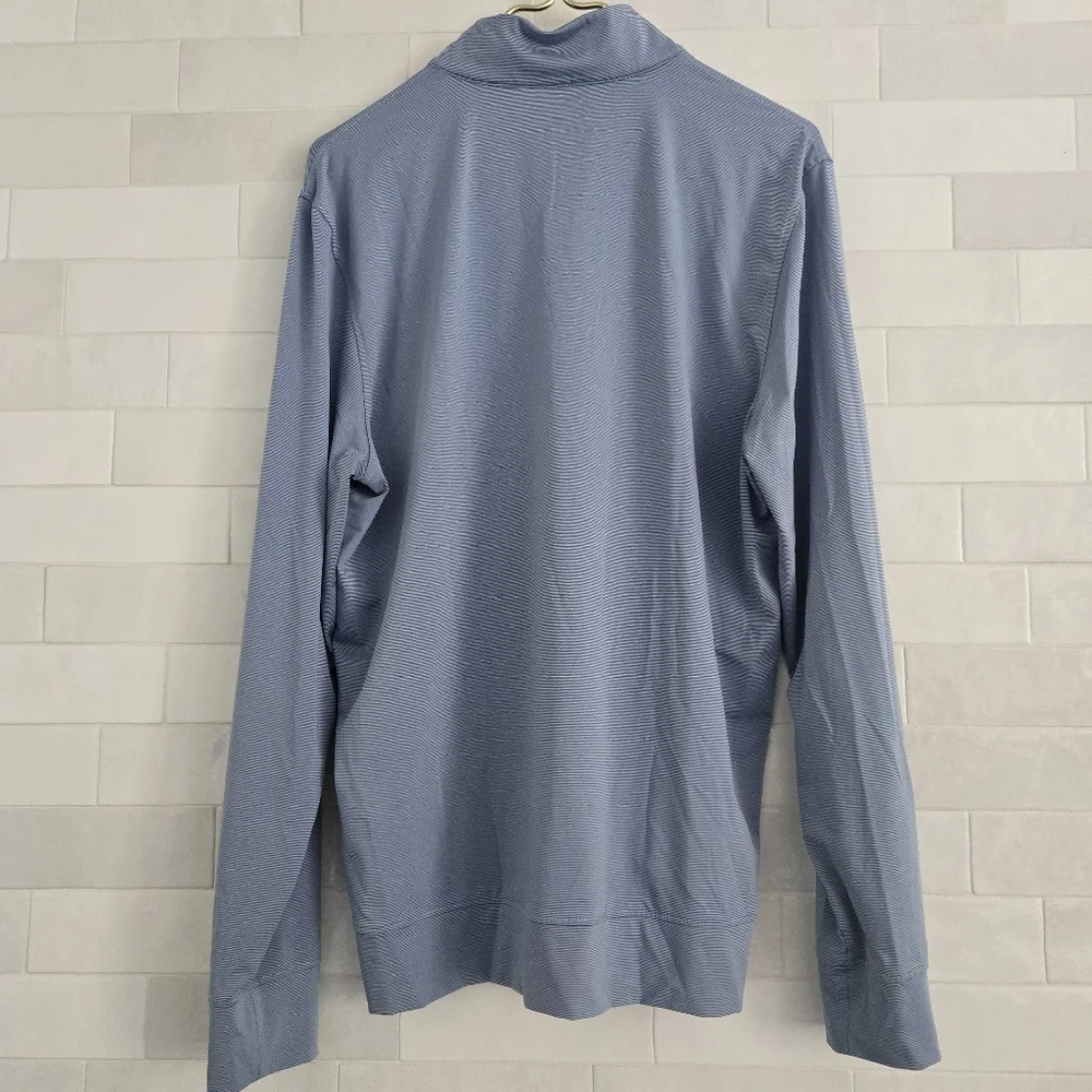 Stitch Men's Blue Stripe Scout 1/4 Zip Pullover Golf Jacket 211SA3000 Size M - Picture 6 of 6